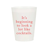 Beginning to Look Like Cocktails | Reusable Cup - Set of 10