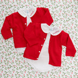 Classic Knit Cardigan - Red