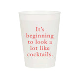 Beginning to Look Like Cocktails | Reusable Cup - Set of 10