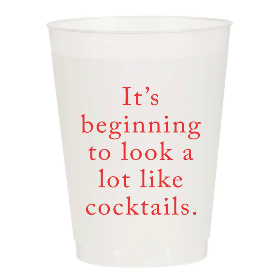 Beginning to Look Like Cocktails | Reusable Cup - Set of 10